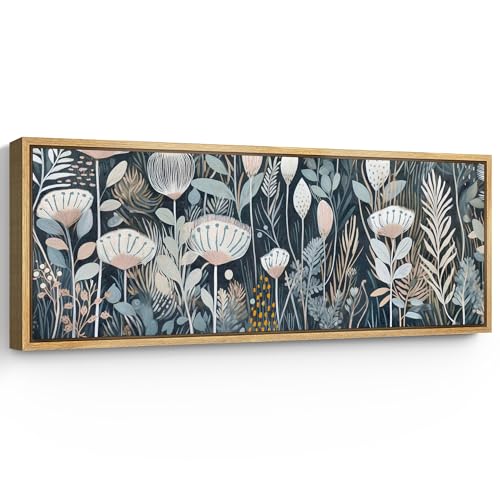 SIGNFORD Large Framed Canvas Print Wall Art Enchanted Garden Botanical