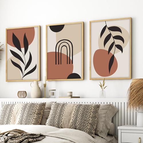 Image of BANGERZ Wall Art Painting Boho Artwork Living Room and Bedroom Frames Decor, Office and Framed Hotel Decoration Big Size Set of 3 (Artwork 2, 13x19 inch)