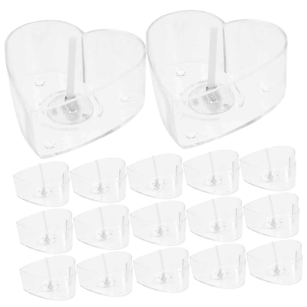 AUTSUPPL DIY Candle Making Heat Resistant Plastic Votive Containers Heart Shaped Candle Tins Bulk