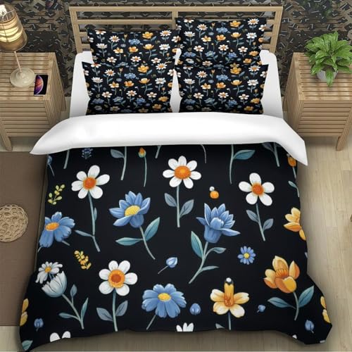Housse de couette fleurs microfibre résistante sans repassage - 5
