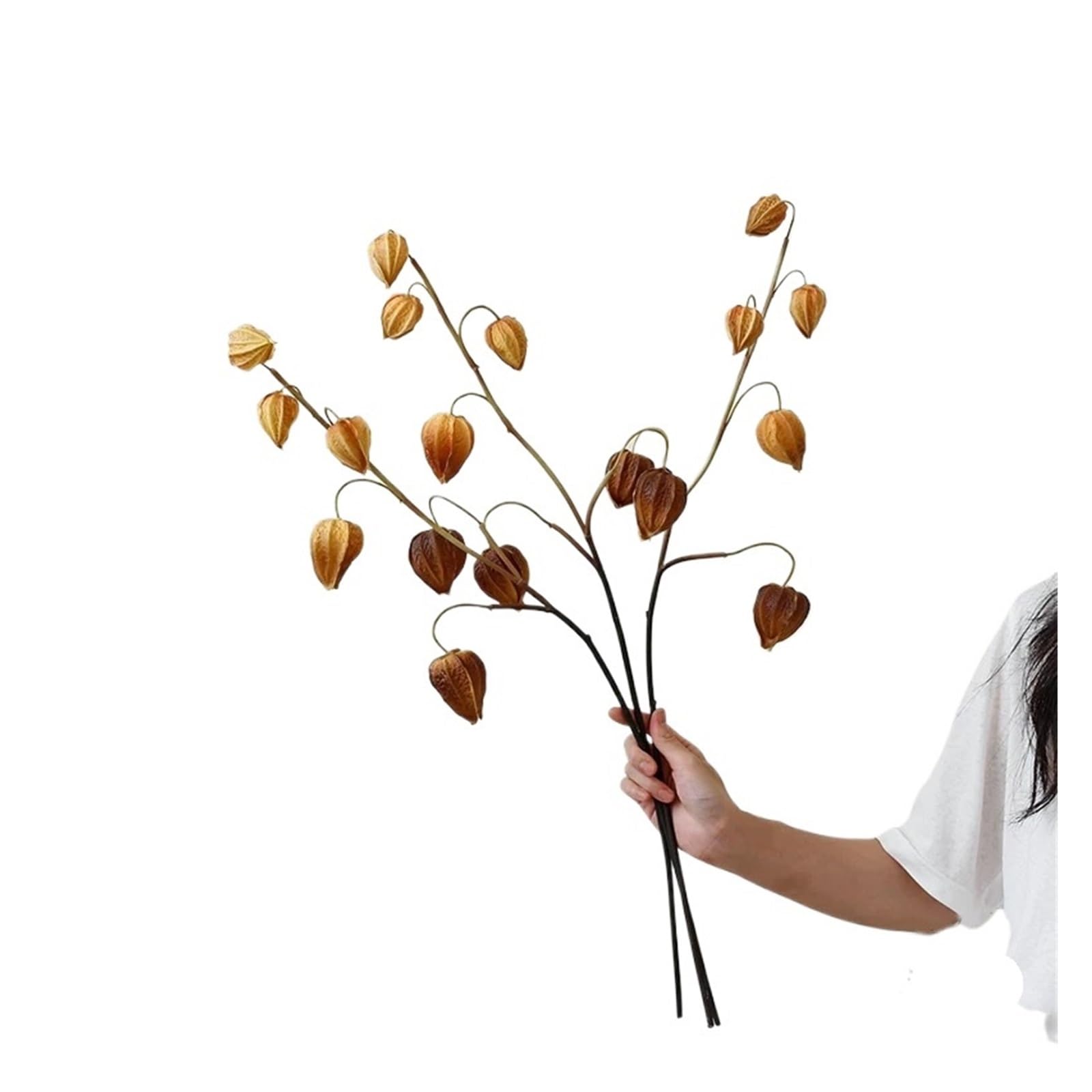 Casetlong 3Pcs Artificial Flower Autumn Decoration Stems Fake Fall Floral Arrangement Home Decor(Coffee)