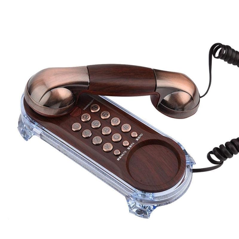 Vintage Wired Landline Telephone - Professional Desktop Corded Phone with Wood Finish - Antique CID Telephone for Clear Communication and Home Decor (1 Pcs)-picture-19