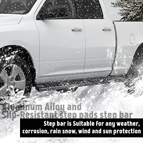Pz RM-SB-3025 6 Inch Running Boards For Dodge 2009-2018 Ram 1500 Quad Cab (Including 2019-2024 Ram 1500 Classic Quad Cab) 2010-2024 Ram 2500 3500 4500 5500 Black Aluminum Alloy Side Steps Nerf Bars thumb #7