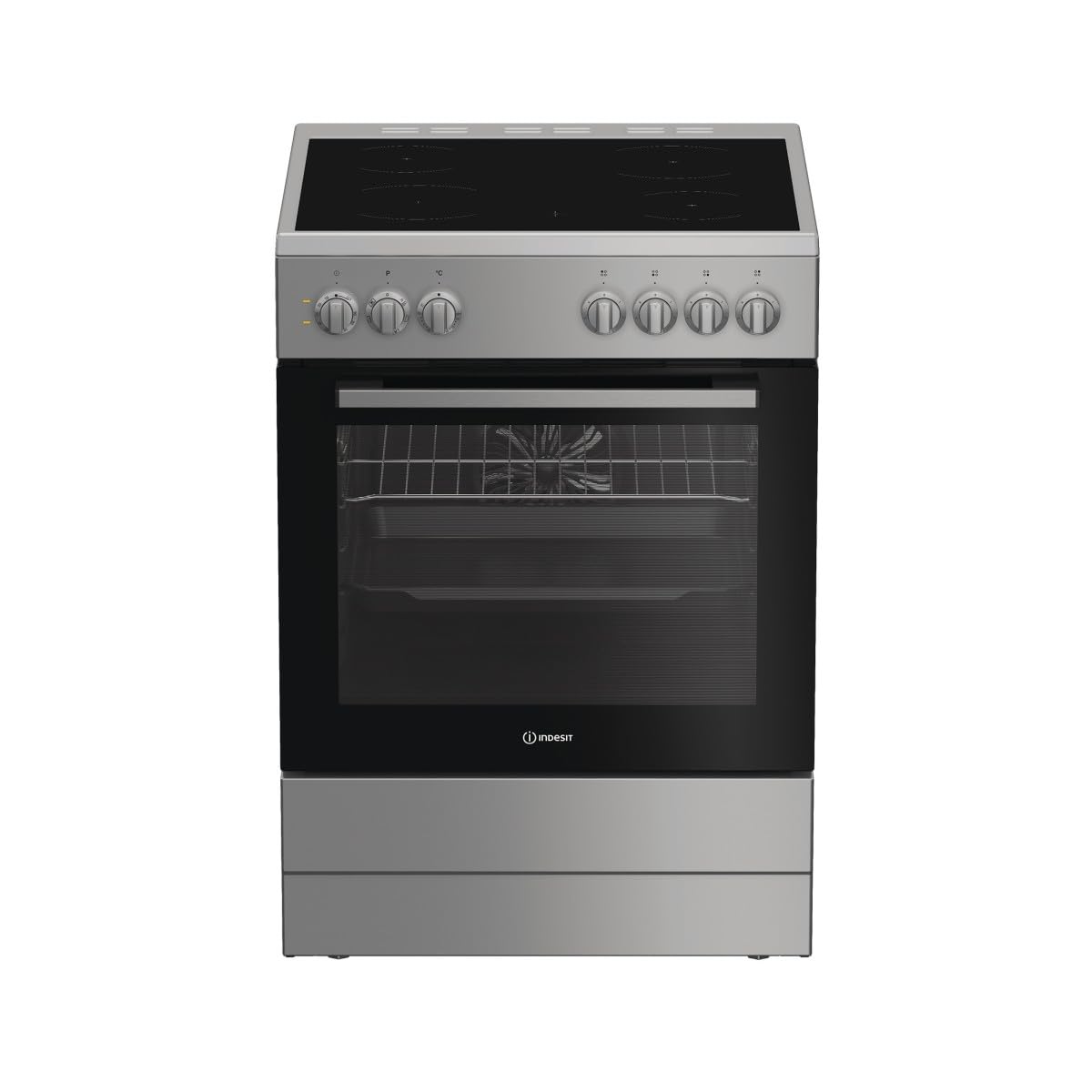Indesit Electric Cooker 66L 4 Zones Silver - I6V5PMS
