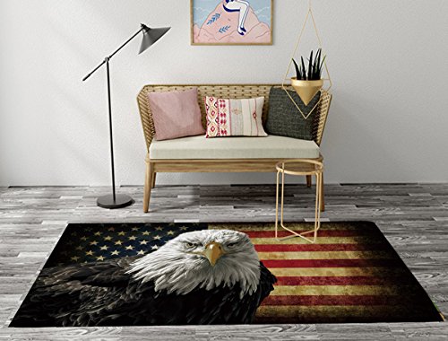 LB Tapete de Águia Careca e Bandeira Americana, 4 de julho, Memorial Day da Independência, tapete pa