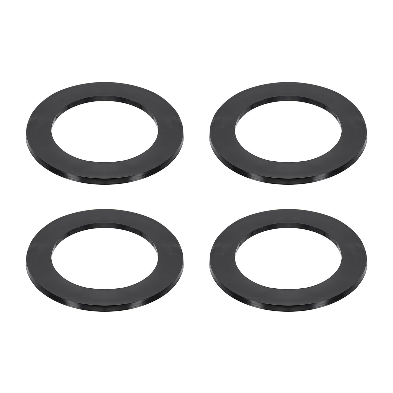 sourcing map 4 Pcs Flat Rubber Washers, 45mm/1.77" Rubber O Ring Seals Gasket Washers for 1 3/4 Inch Drain Pipe Sink Drains for Seals Repair Shower Hose Faucet Shower Head, Black