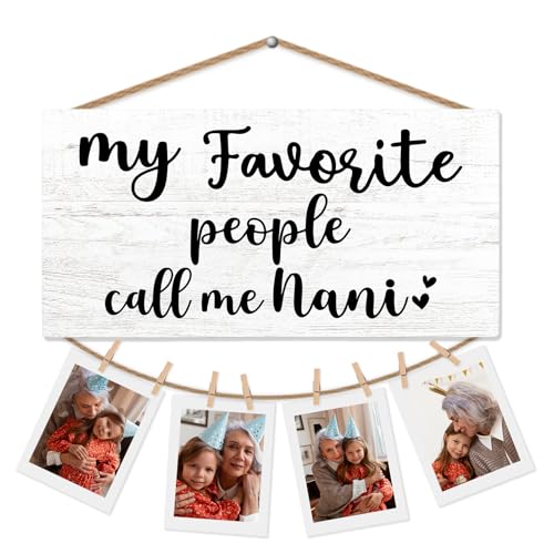 CGBHW Best Nani Gifts Picture Frame Photo Holder for Wall, Birthday Gifts for Nana Grandma, Thank You Nene Grandmother Gift from Grandchildren Grandkids Hanging Photo Display