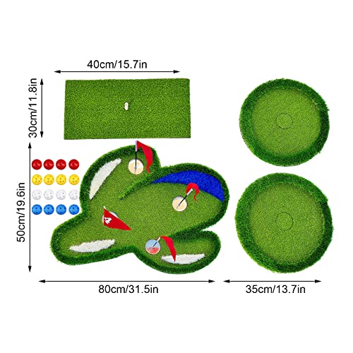 Floating Golf Green For Pool, Golf Chipping Green Floating Pads Swimming Pool Golf Pads Set Swimming Pool Golf Turf Mat Set Golf Games Gift For Golfers, Adults Outdoor Game (Green) #TOP1