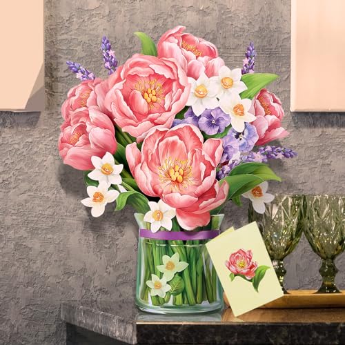 Airpark Pop Up Birthday Cards for Women, Paper Flowers Bouquet Card for Mom - image 7
