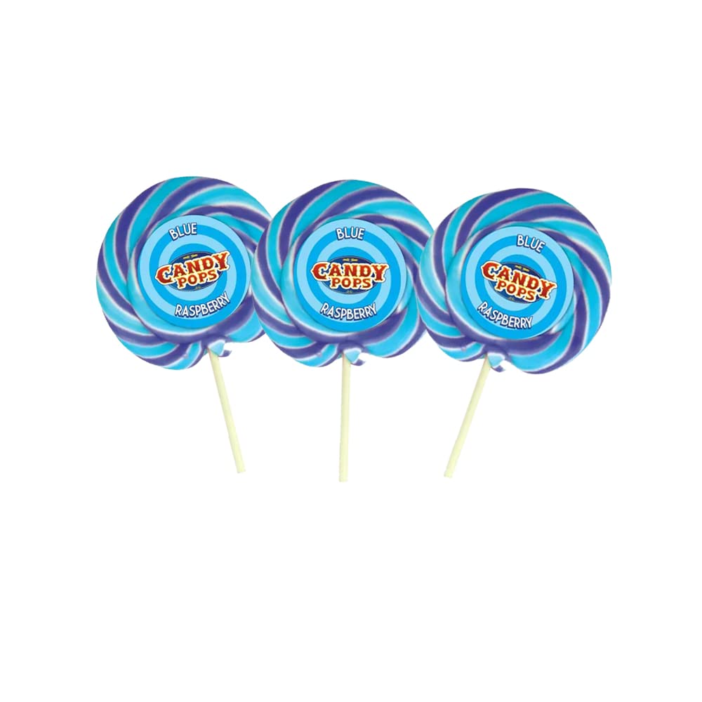 VSTAR All Lollipops Collection - Individually wrapped lollies (Blue Raspberry Large Wheel Lollies 75g, Full Box), 1 Count