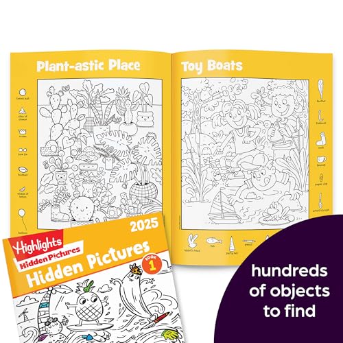 Highlights Hidden Pictures 2025 Activity Books for Kids Ages 6 and Up, 4-Book Set of Travel-Friendly Screen Free Seek and Find Fun, Books Double as Coloring Books