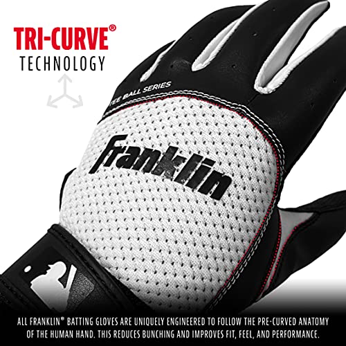 Franklin Sports Youth Flex Batting Gloves - Tee Ball Small - Black/White - image 4