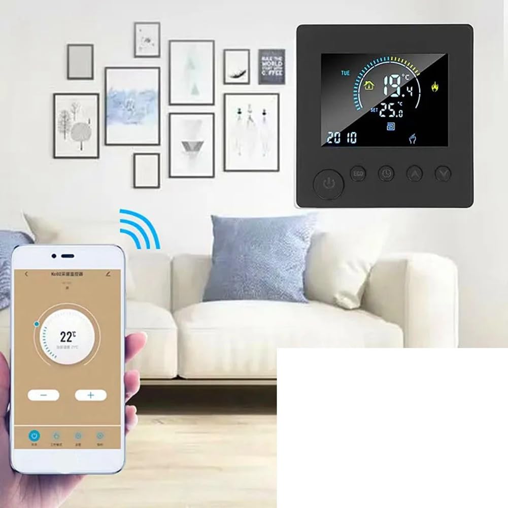 Termostato WiFi Tuya 316A Grigio - Controllo Vocale Google/ Alexa, Per Riscaldamento A Pavimento E Caldaie, App E Remoto
