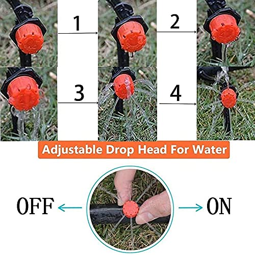 Image of DIY DIYC-11163 Crafts Anti-Clogging Emitter Drippers, 20 Pcs 360 Degrees Adjustable Irrigation Drippers Sprinklers Heads(Pack Of 10 Pcs, Red /Black 360 Degree)