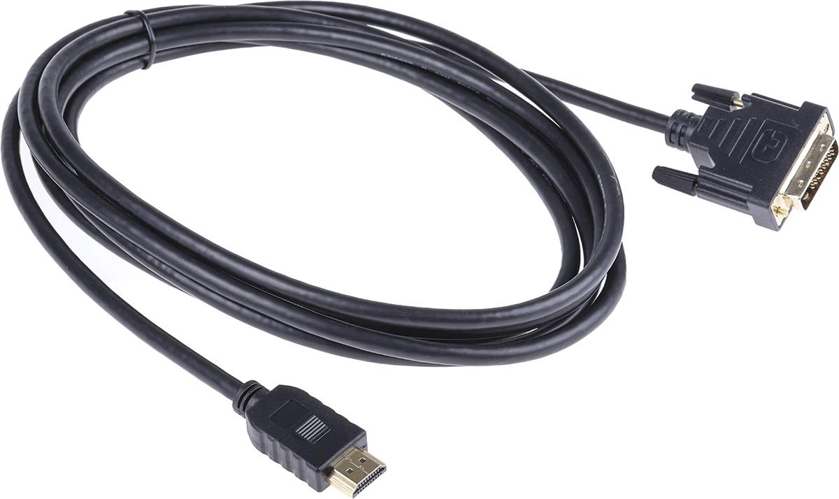 RS PRO Câble HDMI A mâle B DVI-D Dual Link mâle 1920 x 1200 max., 3 m, noir