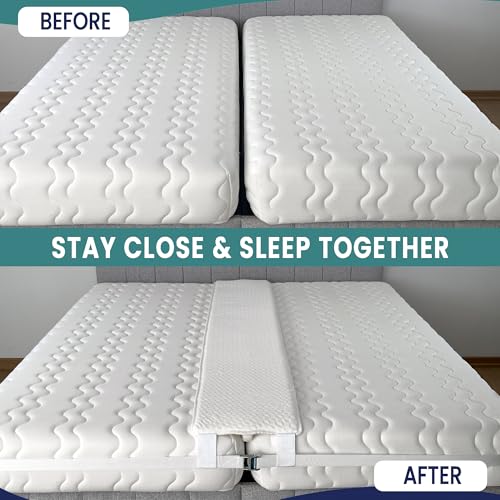 EPHEDORA 10" Extra Wide Bed Bridge Twin to King Converter Kit - Split King Gap Filler for Adjustable Bed - Mattress Connector & Gap Filler for Bed - Heavy Duty Metal Buckle Strap - 25D Memory Foam by EPHEDORA - Image 3