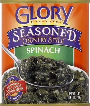Glory Foods Seasoned Southern Style Spinach Package Of 12 -Pack of 12