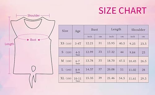 Jeskids Girls Short Sleeve Shirts Ruffle Sleeve Tie Front Floral Print Summer Tee Tops 6-7 Years #TOP5