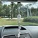 Bling Car Accessories for Women and Man,Cute Decor Women,Lucky Crystal Sun Catcher Ornament,Rear View Mirror Ball Charm (30 mm Clear) (White)