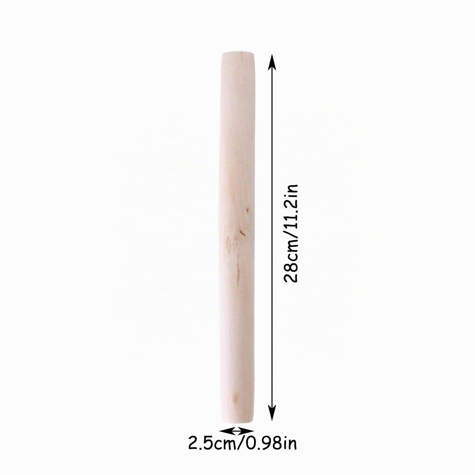 Mattarello in Legno di Faggio - Set 10 Pezzi per Pizza, Fondente, Torte, Biscotti, Pasta, per Cucinare e Cuocere al Forno