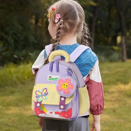 Mochila infantil preescolar ligera y cómoda para niños con bolsillos laterales para botellas 6