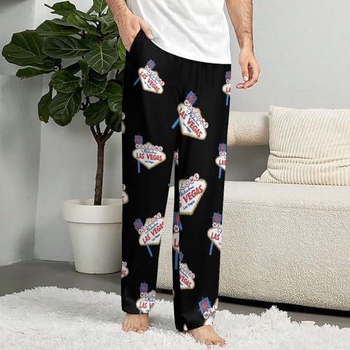 Welcome to Las Vegas Soft Pajama Pants Bottoms Comfy Lounge Sleepwear PJs with Pockets for Men Women4