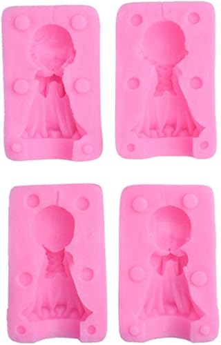 Miniatura 4 de Moldes de silicona de ángel, moldes de silicona de grado alimenticio para fondant, moldes de silicona para decoración de pasteles de chocolate y