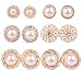 Shuning Assorted Faux Pearl Stud Earrings Set Circle Hemisphere 6 Pairs Shiny Goldtone