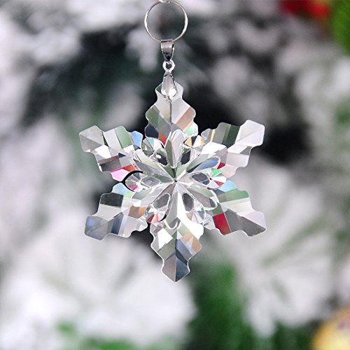 H&D Crystal Snowflake Chandelier Prisms Drop Pendants Ornament (Snowflake-6)