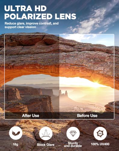 Image of Polarized Square Sunglasses for Men, UV400 Driving Golf
