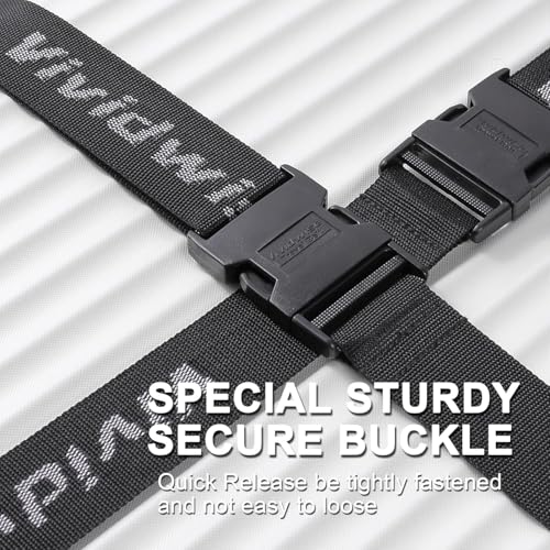 Image of Luggage Straps, Stretchable Luggage Connector Straps for Suitcases, Quick Release Buckle Add A Bag Adjustable Attachment Accessories Belts (Black, 1.73 inch W)