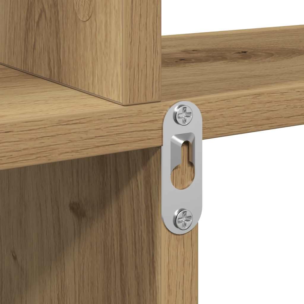 Wandregal Artisan-Eiche 80x15x78,5 cm Holzwerkstoff Schweberegal starker 60 kg Hängeregal Modernes Design Bodenfrei Bad Küche Wohnzimmer Schlafzimmer