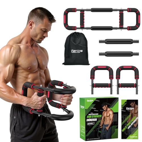 Vanlgs Twister Arm Trainer for Men, Chest Workout Equipment 5-Level Adjustable (40-130lb) with Ergonomic 27° Targets Biceps/Clip/Thigh, Portable Exerciser for Home Gym Travel Fitness, Red Vanlgs Twister Arm Trainer for Men, Chest Workout Equipment 5-Level Adjustable (40-130lb) with Ergonomic 27° Targets Biceps/Clip/Thigh, Portable Exerciser for Home Gym Travel Fitness, Red