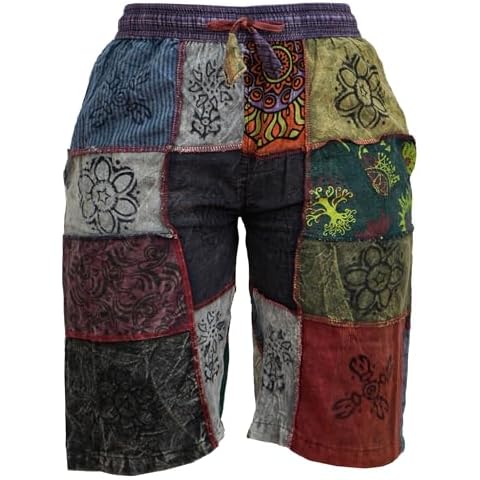 Ezhippie Men's Colourful Patchwork Summer Shorts Cover