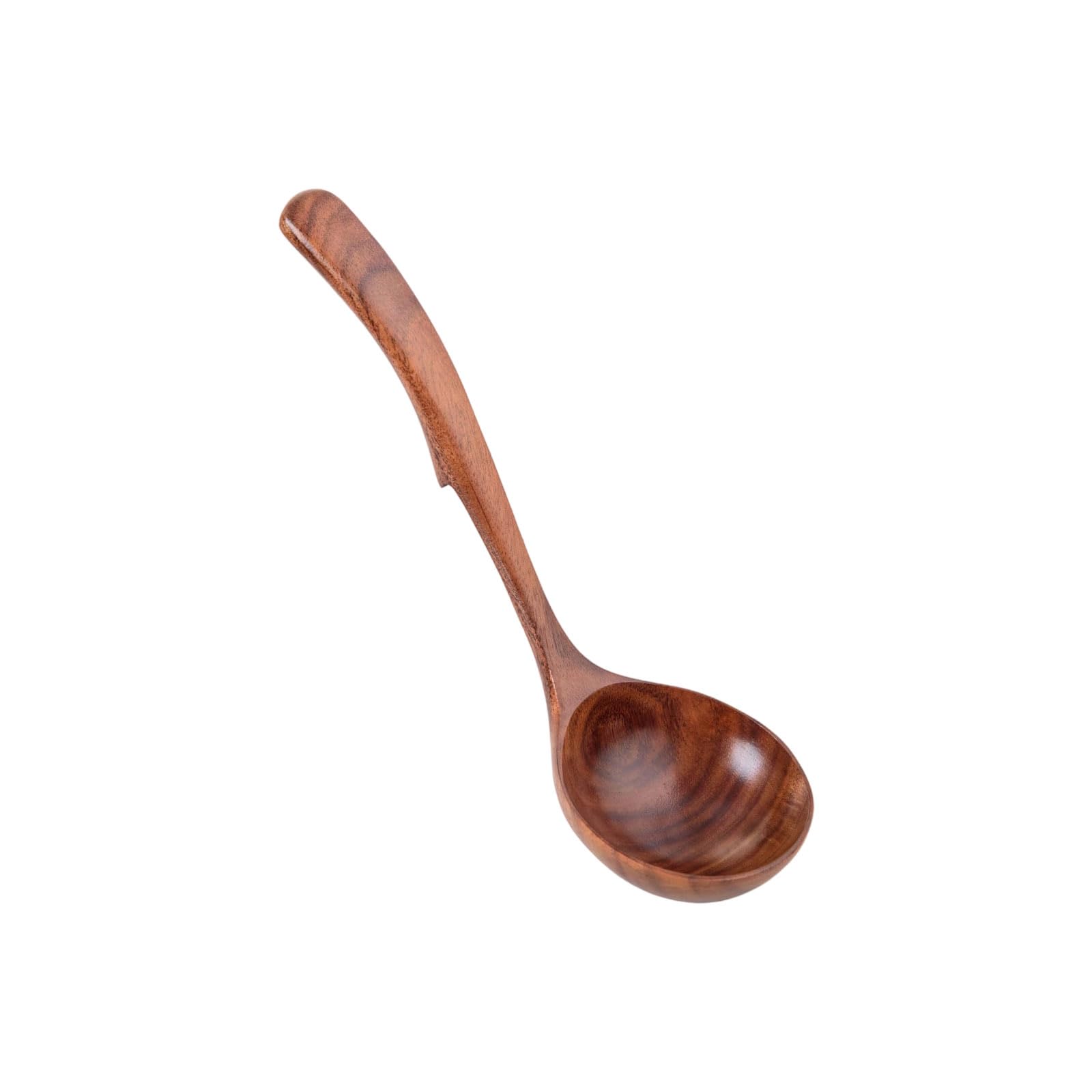 MALSSE Natural Wooden Serving Spoon with Ergonomic Handle, Heatproof Design & Anti-Slip Hook for Kitchen Utensils Wooden Cooking Spoon with Hook