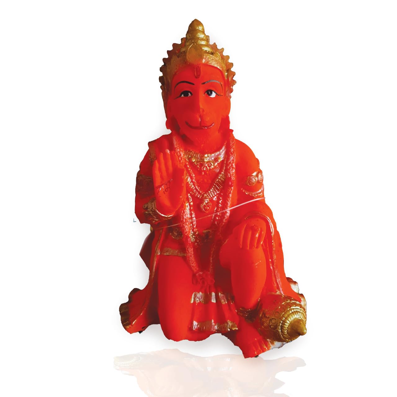 OZ STORE Sindoori Hanuman Sculpture - Spiritual Yoga and Meditation Art