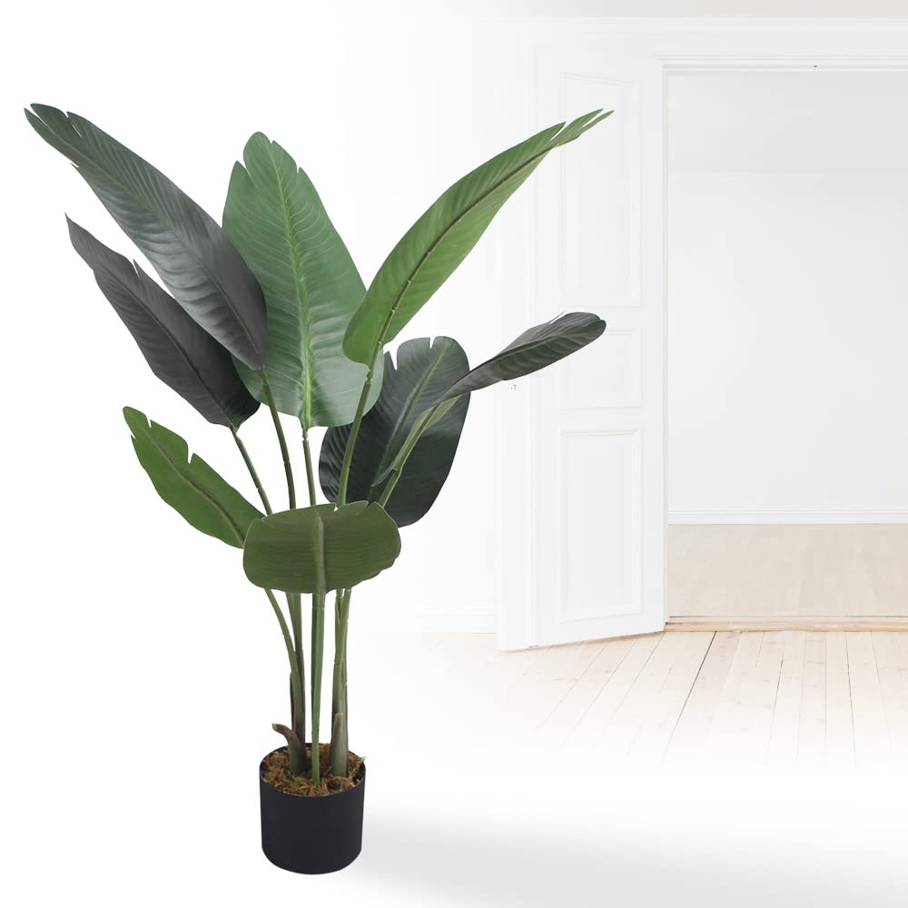 Decovego Banano Pianta Artificiale Plastica con Vaso 115 cm