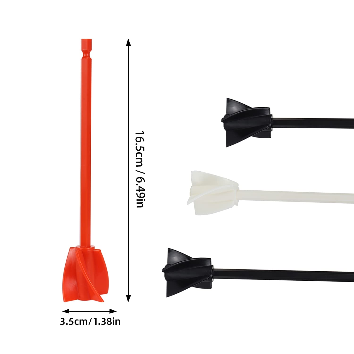 Mezclador de Pintura Batidor de Pintura Taladro 5 Piezas, Batidora Epoxi Agitador Mezcladores de Pintura Mezclador de Taladro para Taladros de 1/4 Pulgadas