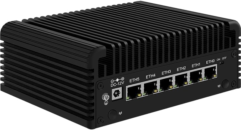 Image of Firewall Appliance Mini PC, Intel Celeron N150 Quad Core 6xIntel I226 2.5G Type-C Ethernet VPN Router PC AES-NI 2*NVMe 2*SATA3.0 Fanless DDR5 HDMI*2