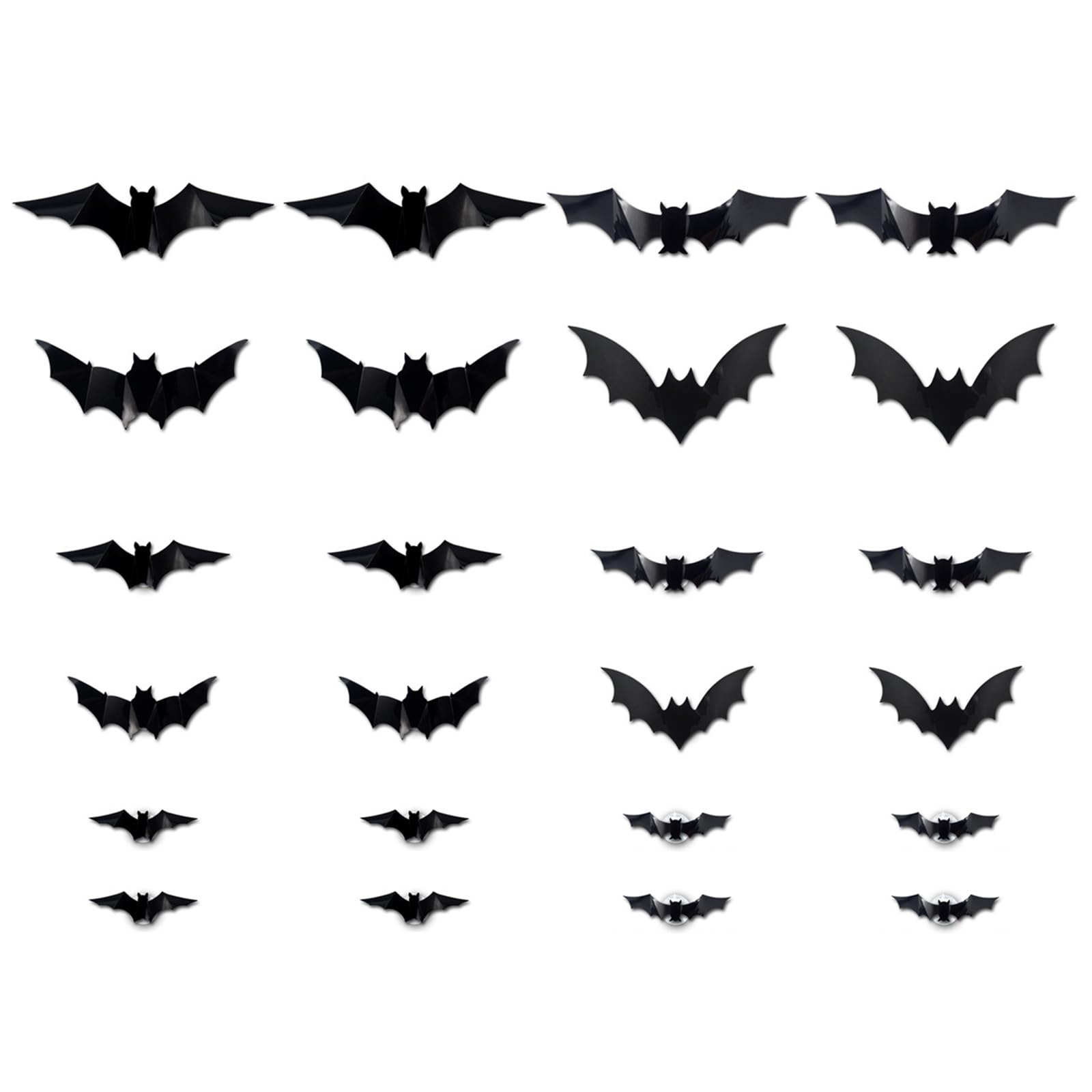 TFAOYS Illuminated Bat Decals with LED Light Adhesive PVC Bat Sticker Halloween Decorations for Window Wall Home Decoration Halloween Led Lights