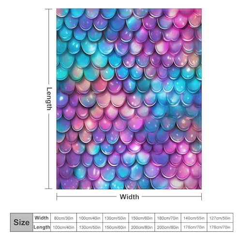 Couverture polaire écailles de poisson 100x130cm en flannel douce - 6