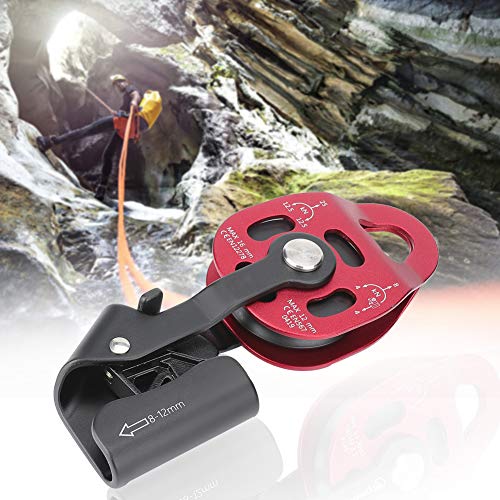 Akozon Bloque de Polea de Cuerda Giratoria única de Aluminio 4KN - Polea de Escalada Resistente para Cuerdas de 8-12 Mm - Equipo de Expedición Excepcional para Montañismo,