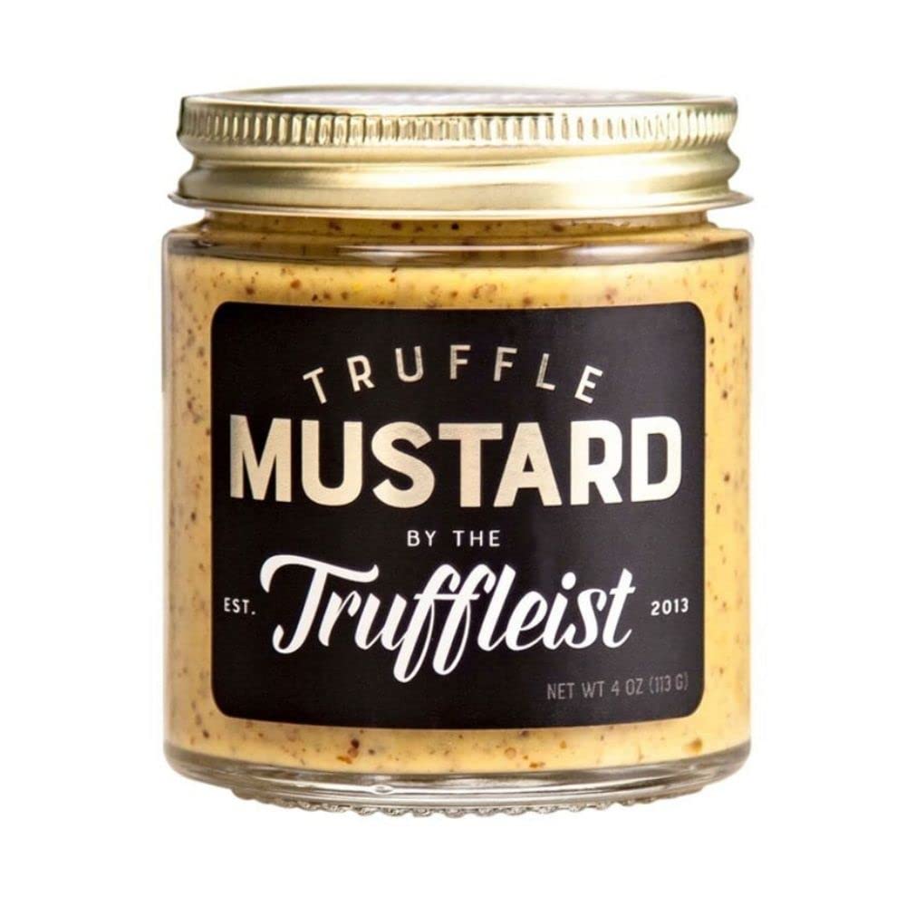 The Truffleist Truffle Mustard – Infused with Real Black Truffles – Italian Truffle Mustard Spread for Burgers, Sandwiches, Charcuterie & Marinades – 4 oz