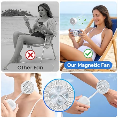 Image of ZORBES Mini Clip Fan, Ice Cooling, 3 Speeds, Rechargeable Phone Stand