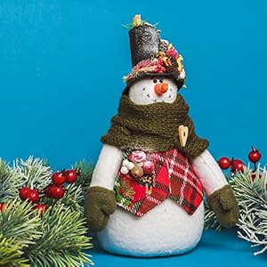 Snowman decoration indoor Plush Primitive Christmas Snowman decor Farmhouse decoration Top hat plush snowman with scarf Snowman decoration indoor Plush Primitive Christmas Snowman decor Farmhouse decoration Top hat plush snowman with scarf