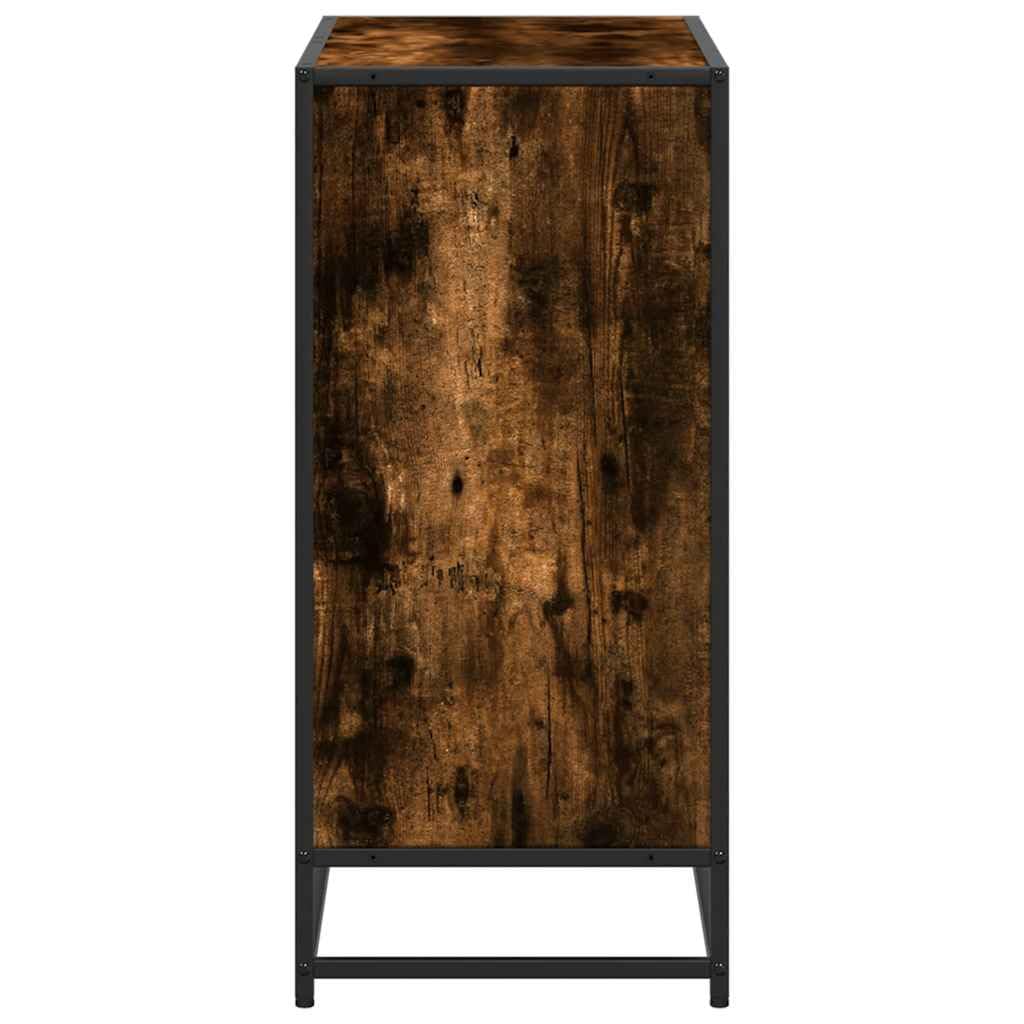 Libreria 80,5 x 35 x 76 cm, in metallo rovere affumicato