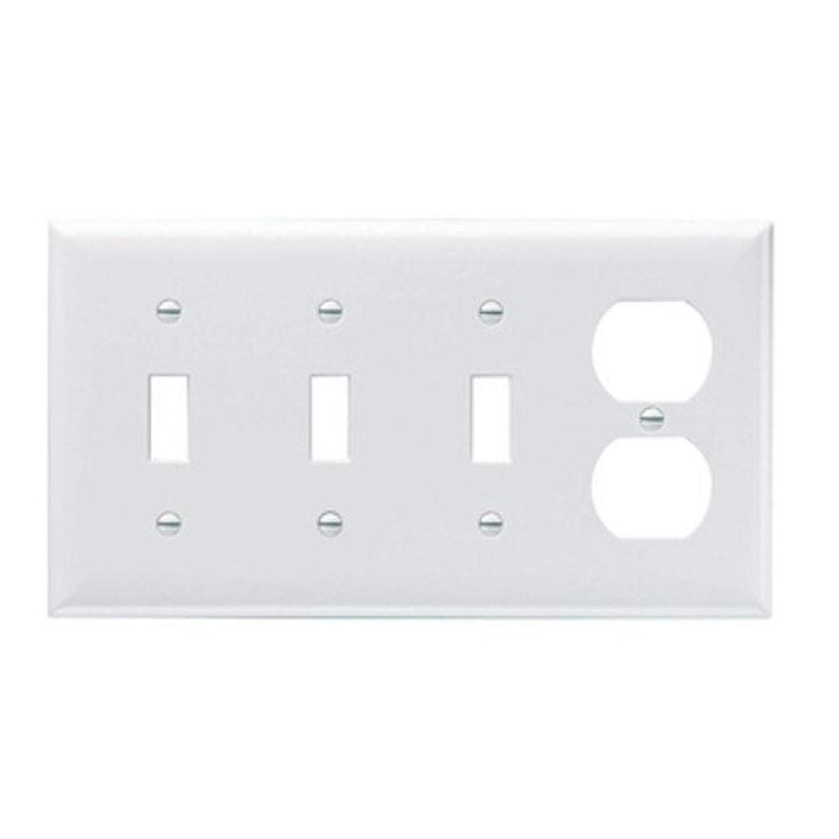 Legrand Pass & Seymour SP38W Plastic Wall Plate, 4 Gang