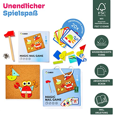 CUBIDI® Hammerspiel für Kinder ab 3 Jahre – Hämmerchenspiel Kinder Spielzeug ab 3 Jahre zur Förderung von Fantasie & Motorik Jungen und Mädchen.