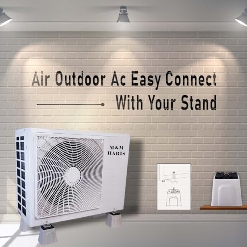Image of Spinxx PVC Floor Stand AC 4 Pack Anti-Vibration with Rubber Pads,Anti-Vibration Shock Absorbing Rubber Mounting Bracket for Outdoor Ductless Mini Split Air Conditioner 1.5 Ton & 2 Ton.