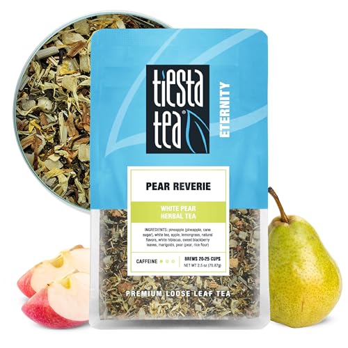 Image of Tiesta Tea - Pear Reverie Tea, Loose Leaf, White Pear Herbal Tea, Premium Low Caffeine Tea Blend, Make Hot or Iced & Up to 25 Cups, 2.5 oz Resealable Pouch